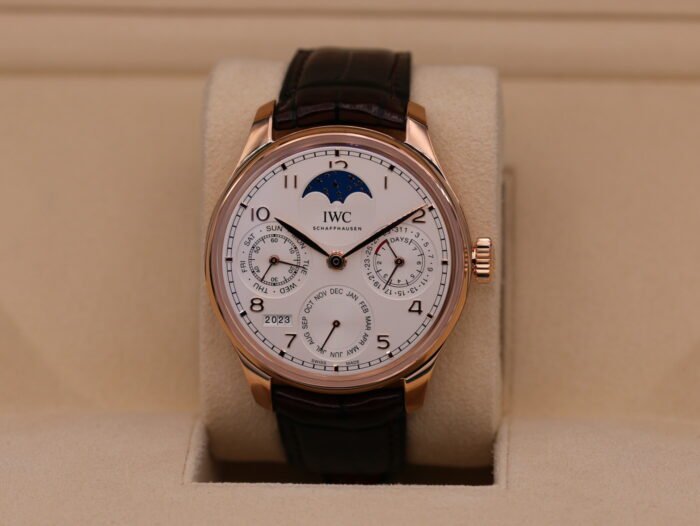IWC Portuguese Perpetual Calendar Rose Gold White Dial IW503302 – 2022 Box & Papers21500