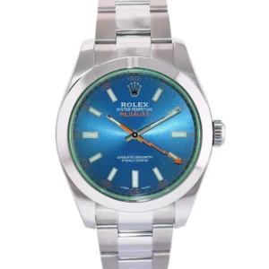 Rolex Milgauss Blue Dial Anniversary Green 116400GV 2018 Papers & Box