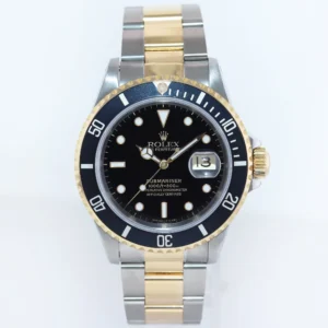 PAPERS MINT Rolex Submariner 16613 Gold 40mm Steel Two Tone Black Watch Box
